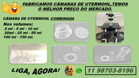 CÂMARA DE SEDIMENTAÇÃO UTERMOHL INOX E ACRÍLICO COMBINADA